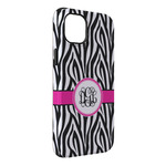 Zebra Print iPhone Case - Rubber Lined - iPhone 14 Plus (Personalized)