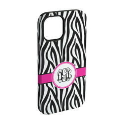 Zebra Print iPhone Case - Rubber Lined - iPhone 15 Pro (Personalized)