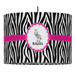 Zebra 16" Drum Pendant Lamp - Fabric (Personalized)