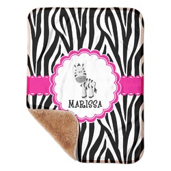Zebra Sherpa Baby Blanket - 30" x 40" w/ Name or Text