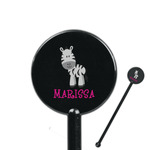 Zebra 5.5" Round Plastic Stir Sticks - Black - Double Sided (Personalized)