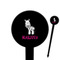 Zebra Black Plastic 6" Food Pick - Round - Closeup