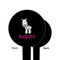 Zebra Black Plastic 6" Food Pick - Round - Single Sided - Front & Back