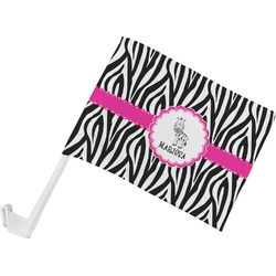 Zebra Car Flag - Small w/ Name or Text