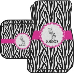 Zebra Car Floor Mats Set - 2 Front & 2 Back (Personalized)