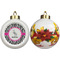 Zebra Ceramic Christmas Ornament - Poinsettias (APPROVAL)