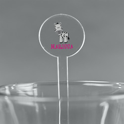 Zebra 7" Round Plastic Stir Sticks - Clear (Personalized)