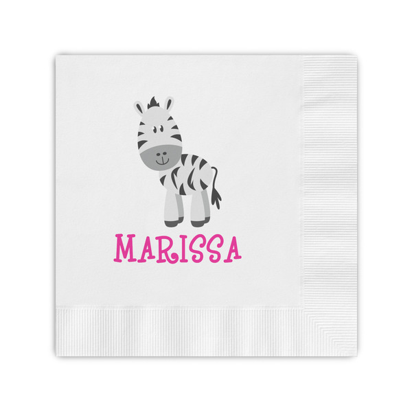 Custom Zebra Coined Cocktail Napkins (Personalized)