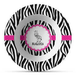 Zebra Plastic Bowl - Microwave Safe - Composite Polymer (Personalized)
