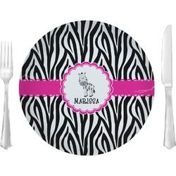 Zebra Glass Lunch / Dinner Plate 10" (Personalized)