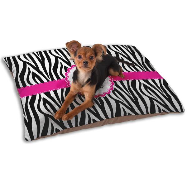 Custom Zebra Dog Bed - Small w/ Name or Text