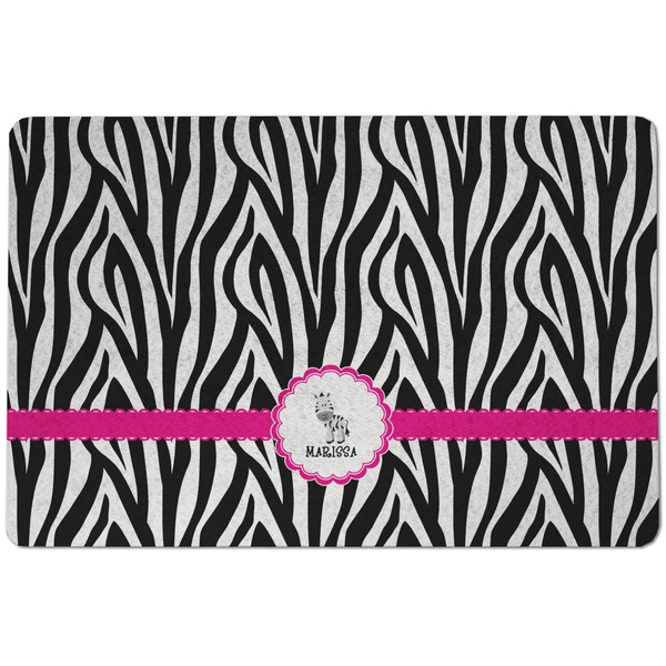 Custom Zebra Dog Food Mat w/ Name or Text