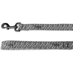 Zebra Deluxe Dog Leash - 4 ft (Personalized)