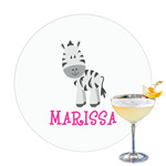 Zebra Printed Drink Topper - 3.25" (Personalized)