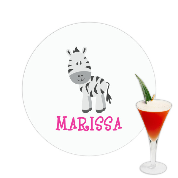 Custom Zebra Printed Drink Topper -  2.5" (Personalized)