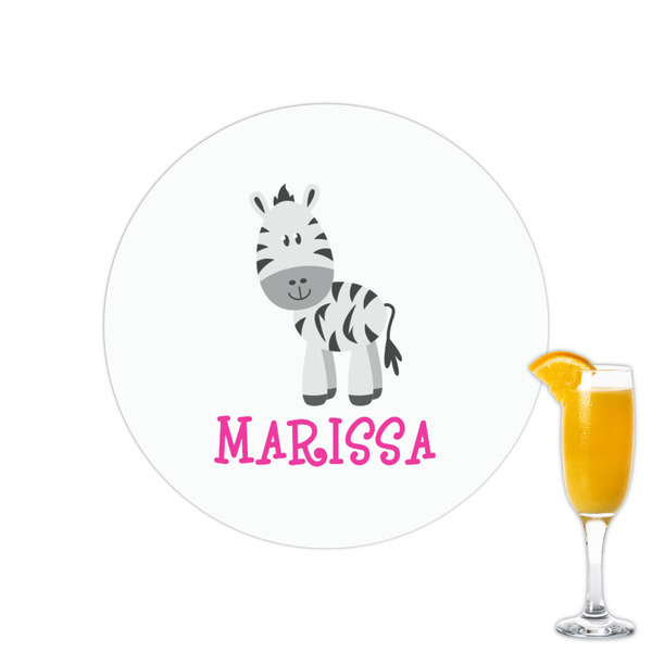 Custom Zebra Printed Drink Topper - 2.15" (Personalized)