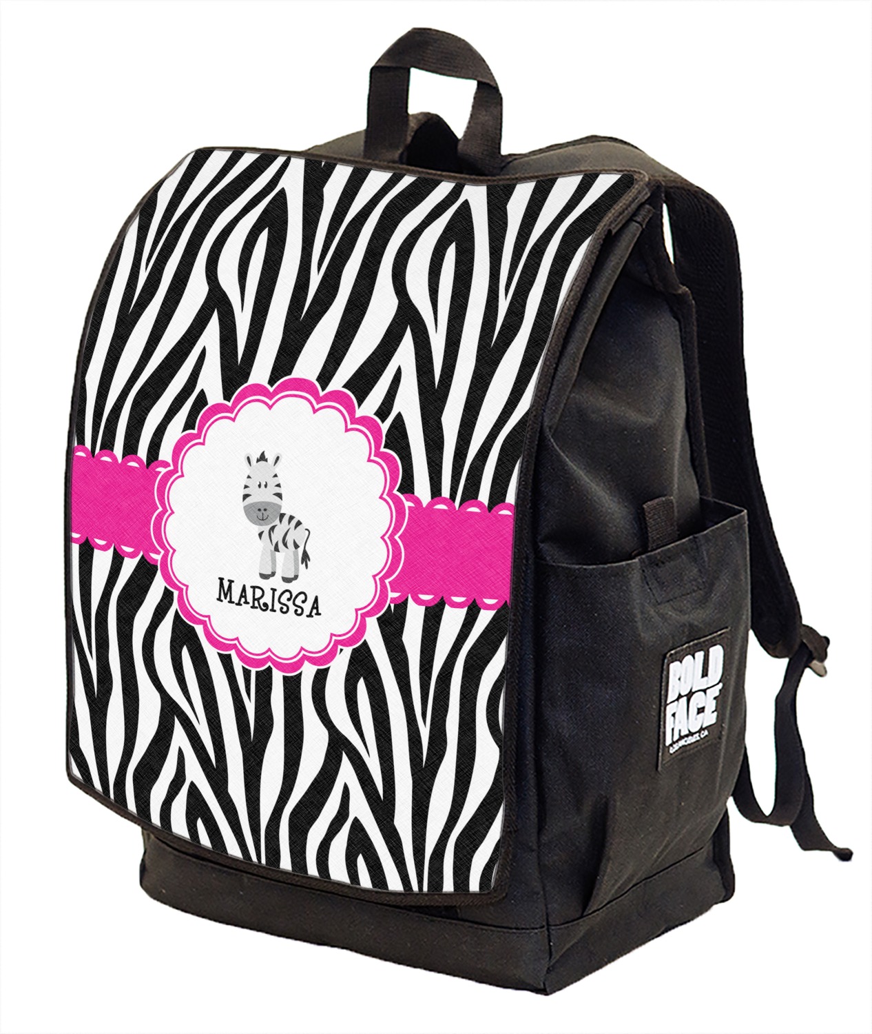 Zebra Backpack W Front Flap Personalized Youcustomizeit