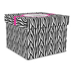 Zebra Gift Box with Lid - Canvas Wrapped - Large (Personalized)