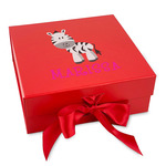 Zebra Gift Box with Magnetic Lid - Red (Personalized)