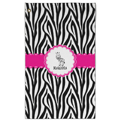 Zebra Golf Towel - Poly-Cotton Blend - Large w/ Name or Text