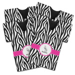 Zebra Jersey Bottle Cooler - Set of 4 (Personalized)