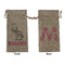 Zebra Large Burlap Gift Bags - Front & Back