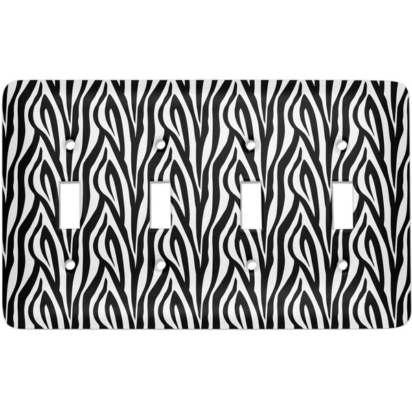 Custom Zebra Light Switch Cover (4 Toggle Plate)