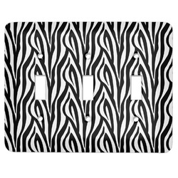 Zebra Light Switch Cover (3 Toggle Plate)