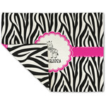 Zebra Double-Sided Linen Placemat - Single w/ Name or Text