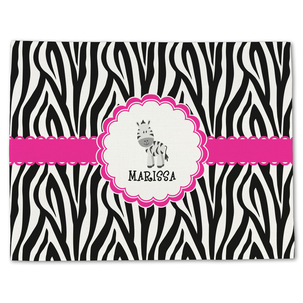 Custom Zebra Single-Sided Linen Placemat - Single w/ Name or Text