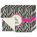 Zebra Single-Sided Linen Placemat - Set of 4 w/ Name or Text