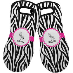 Zebra Neoprene Oven Mitts - Set of 2 w/ Name or Text