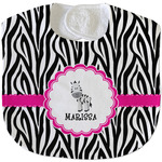 Zebra Velour Baby Bib w/ Name or Text