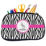 Zebra Neoprene Pencil Case - Medium w/ Name or Text