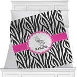 Zebra Minky Blanket - Toddler / Throw - 60"x50" - Double Sided (Personalized)