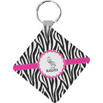 Zebra Diamond Plastic Keychain w/ Name or Text