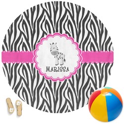 Zebra Round Beach Towel (Personalized)