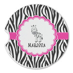 Zebra Sandstone Car Coaster - Single (Personalized)