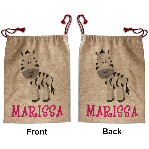 Custom Zebra Santa Sack - Front & Back (Personalized)