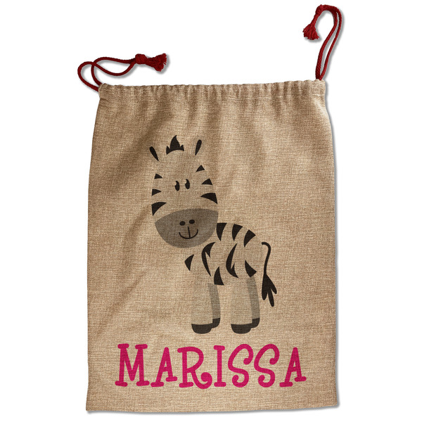 Custom Zebra Santa Sack - Front (Personalized)