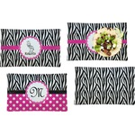 Zebra Set of 4 Glass Rectangular Lunch / Dinner Plate (Personalized)