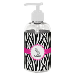 Zebra Plastic Soap / Lotion Dispenser (8 oz - Small - White) (Personalized)