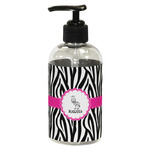 Zebra Plastic Soap / Lotion Dispenser (8 oz - Small - Black) (Personalized)