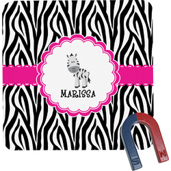 Zebra Square Fridge Magnet (Personalized)
