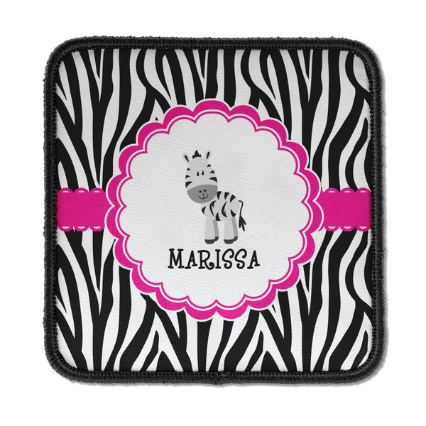 Custom Zebra Iron On Square Patch w/ Name or Text