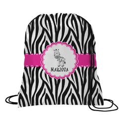Zebra Drawstring Backpack - Medium (Personalized)