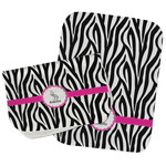 Zebra Burp Cloths - Fleece - Set of 2 w/ Name or Text