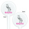 Zebra White Plastic 5.5" Stir Stick - Double Sided - Round - Front & Back