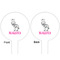 Zebra White Plastic 6" Food Pick - Round - Double Sided - Front & Back