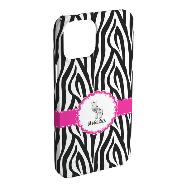 Custom Zebra iPhone Case - Plastic - iPhone 15 Plus (Personalized)